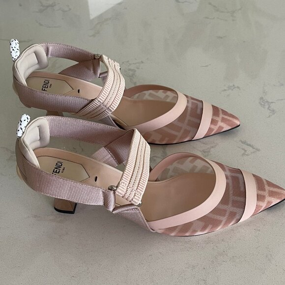 New In Box Fendi Colibri Slingback in Nude/Pink - Picture 5 of 14